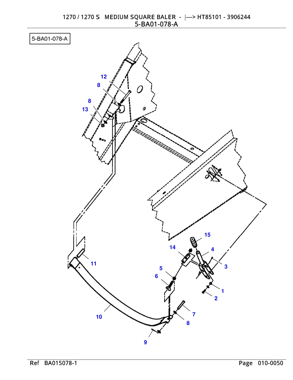 1270 1270 s medium square baler ht85101 3906244 9