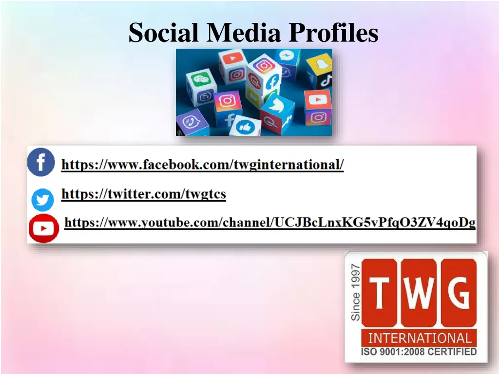 social media profiles