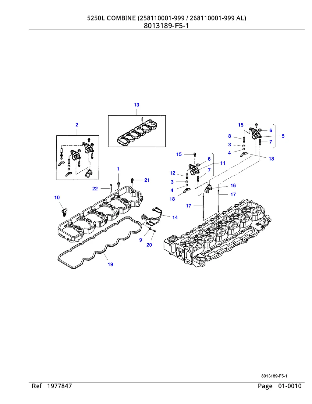 5250l combine 258110001 999 268110001 7