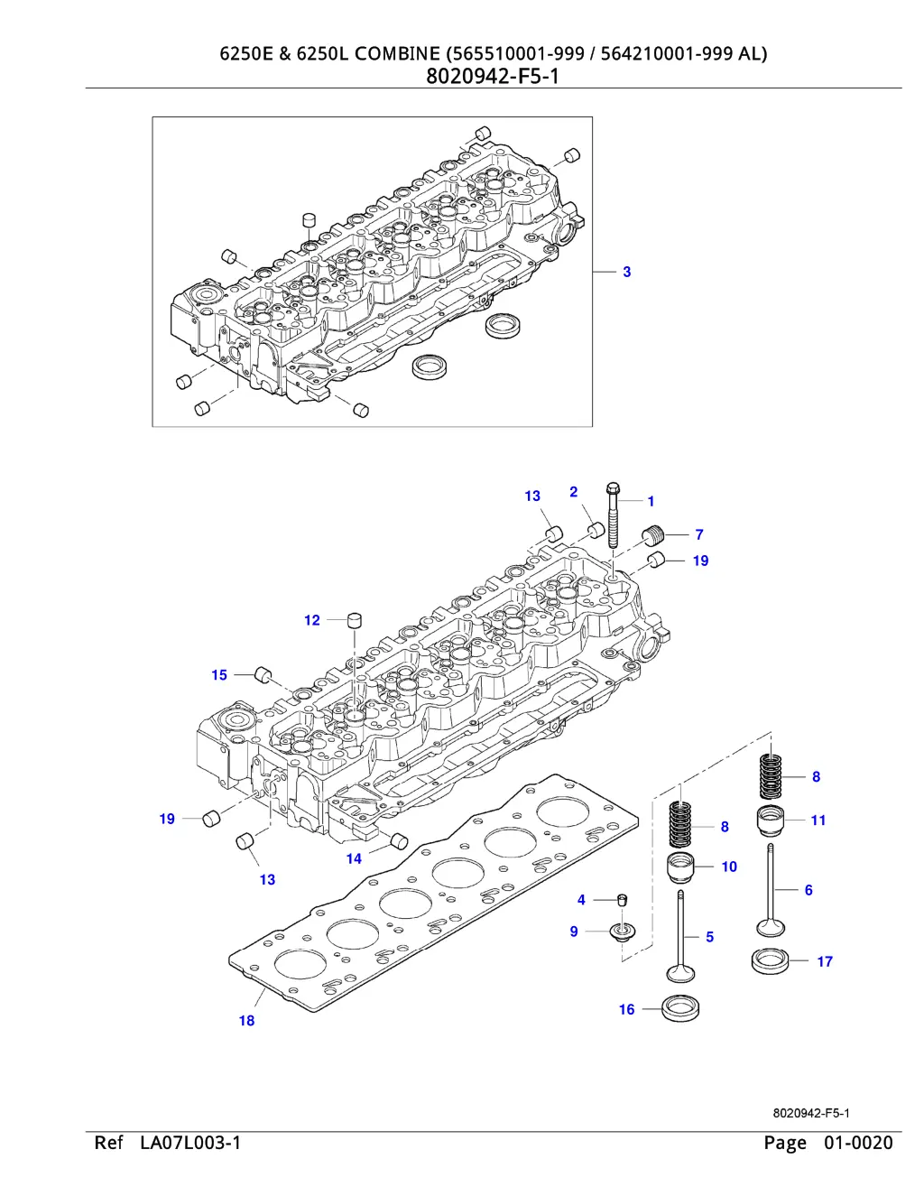 6250e 6250l combine 565510001 999 564210001 12