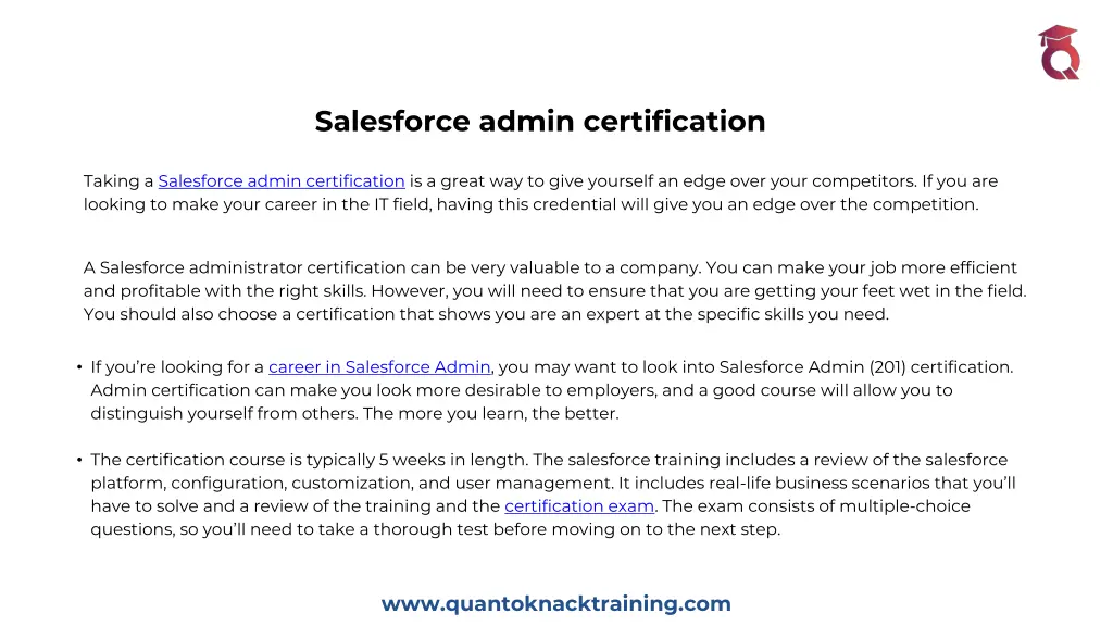 salesforce admin certification