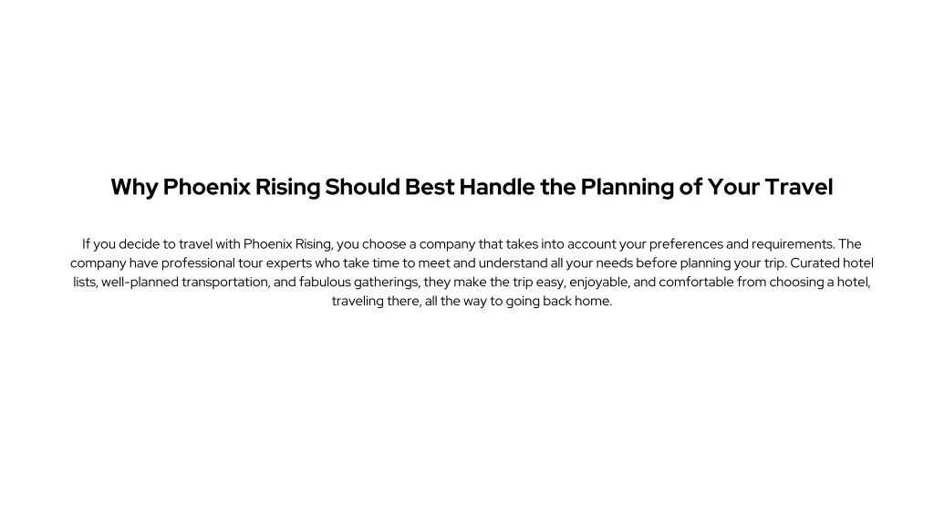 why phoenix rising should best handle 1