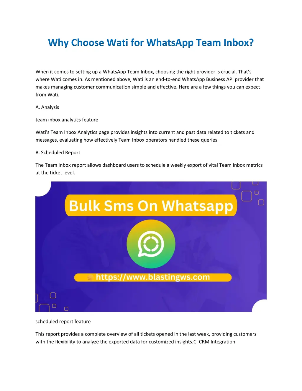 why choose wati for whatsapp team inbox