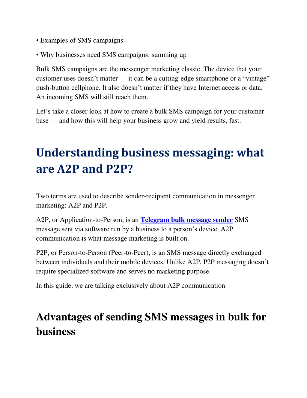 examples of sms campaigns