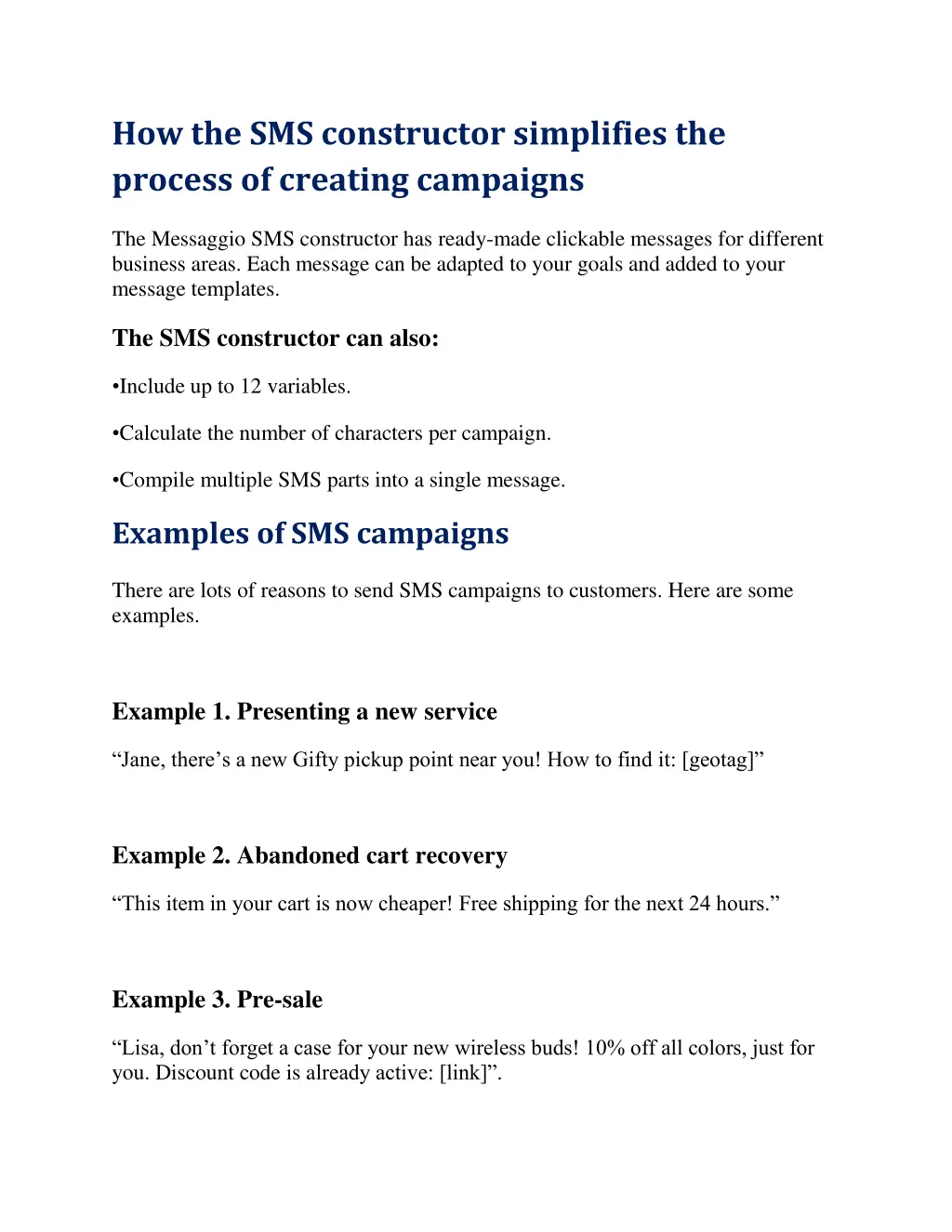 how the sms constructor simplifies the process