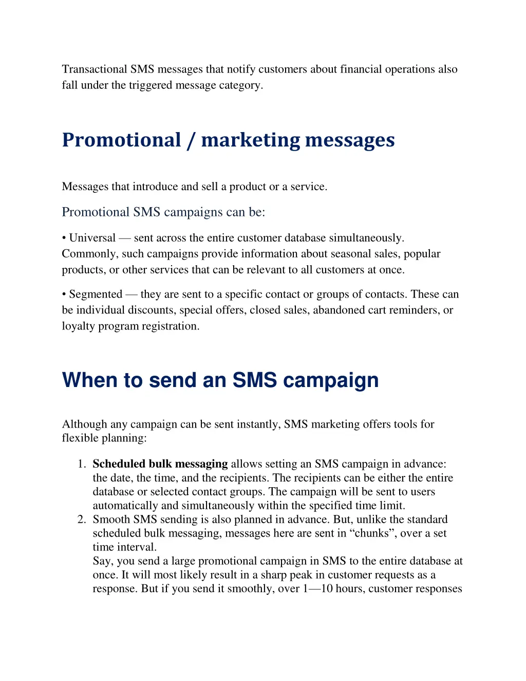 transactional sms messages that notify customers