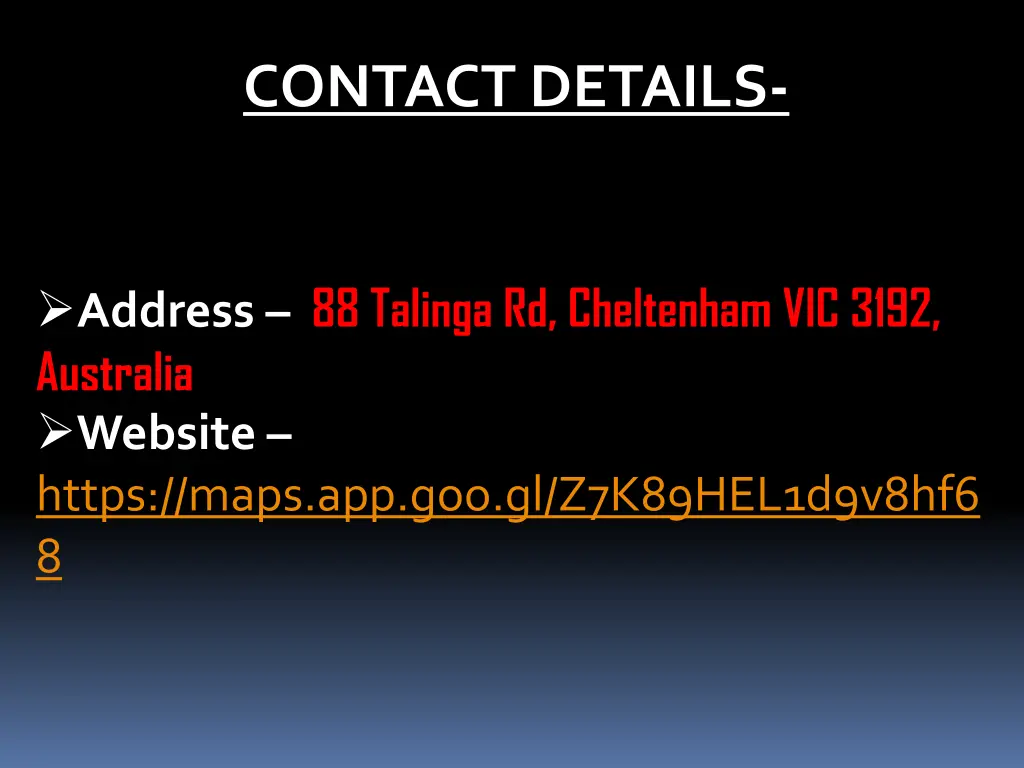 contact details