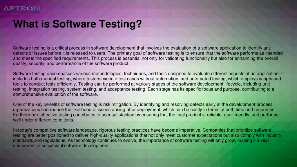 what is software testing