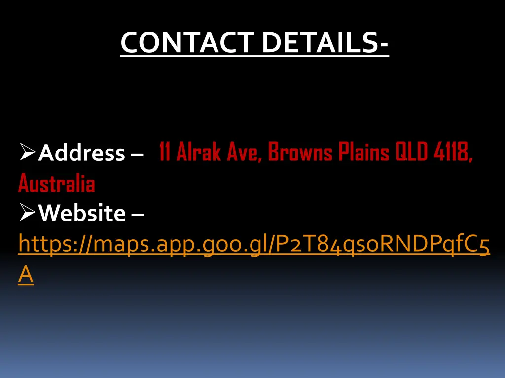 contact details