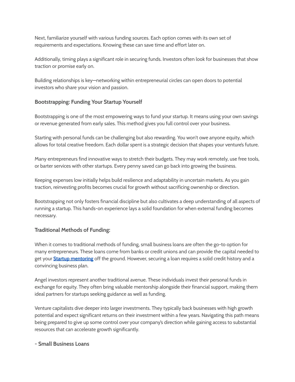 next familiarize yourself with various funding