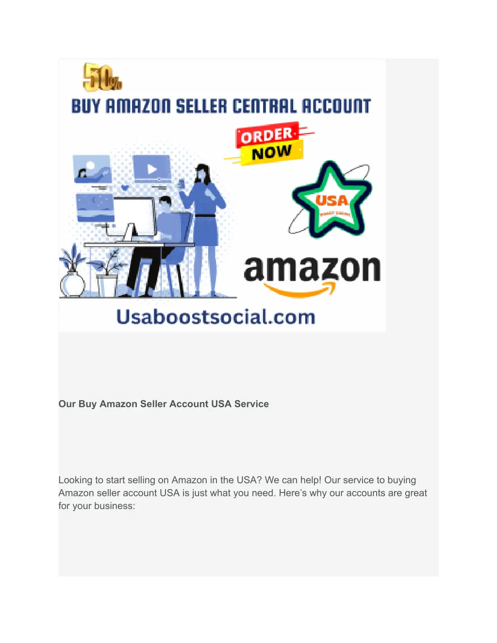 our buy amazon seller account usa service