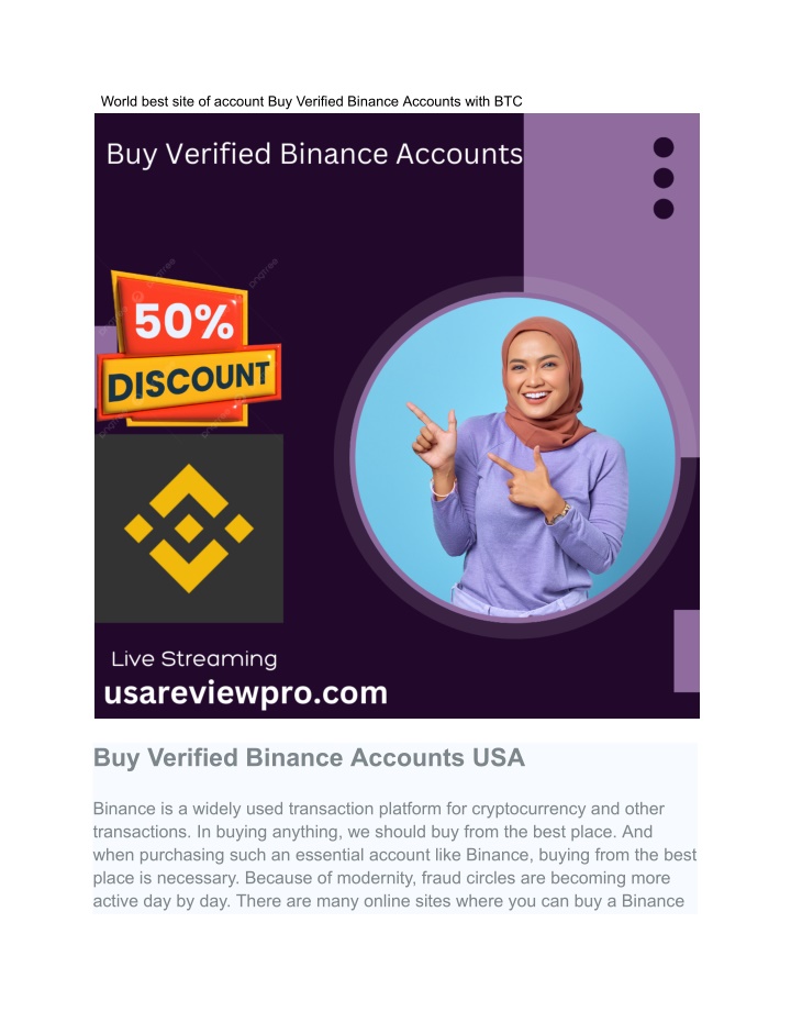 world best site of account buy verified binance