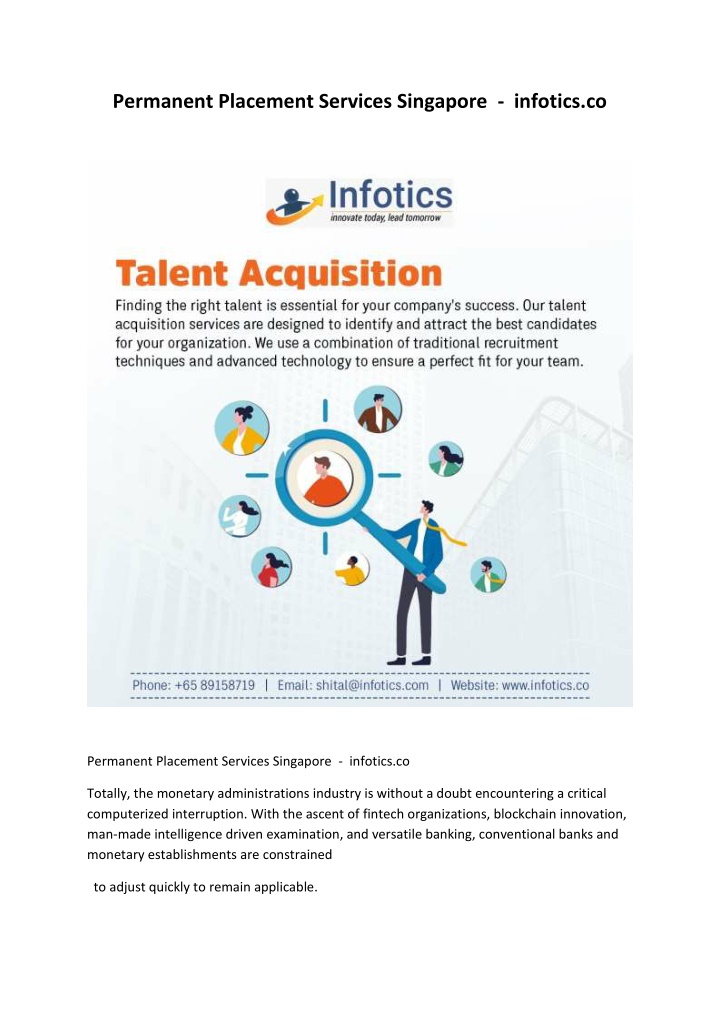 permanent placement services singapore infotics co