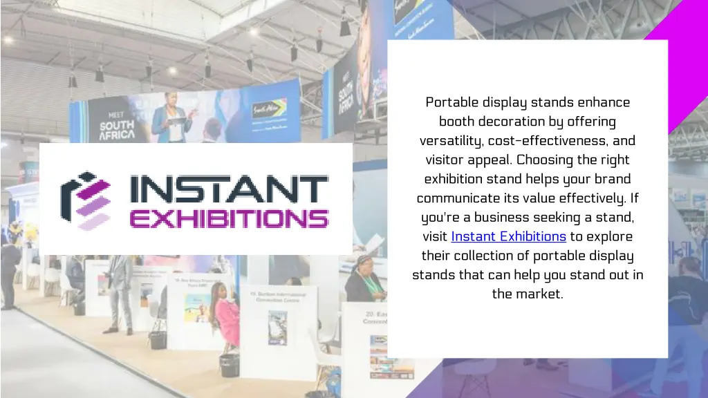 portable display stands enhance booth decoration