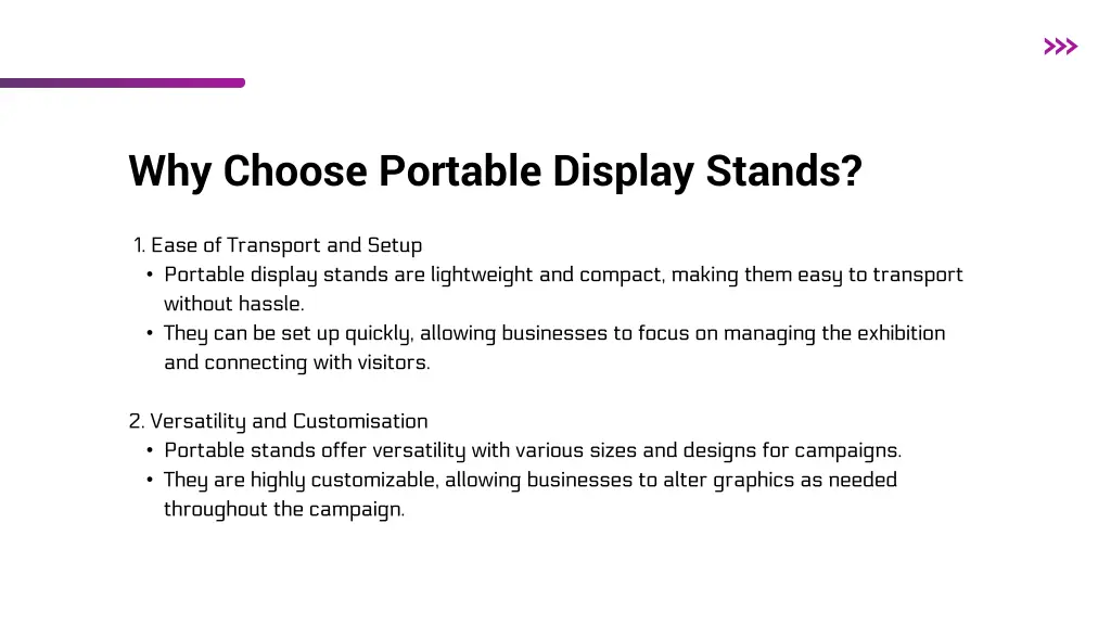 why choose portable display stands