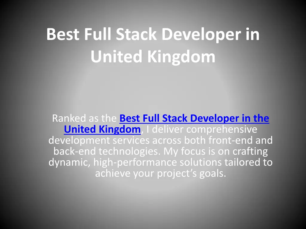 best full stack developer in united kingdom