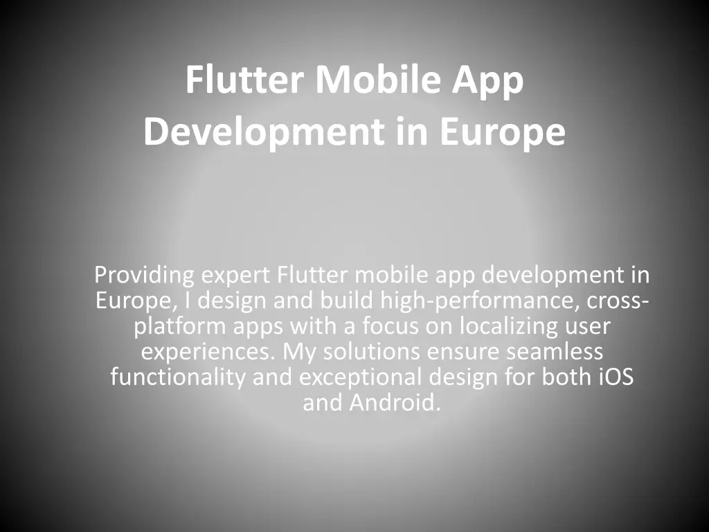 flutter mobile app development in europe