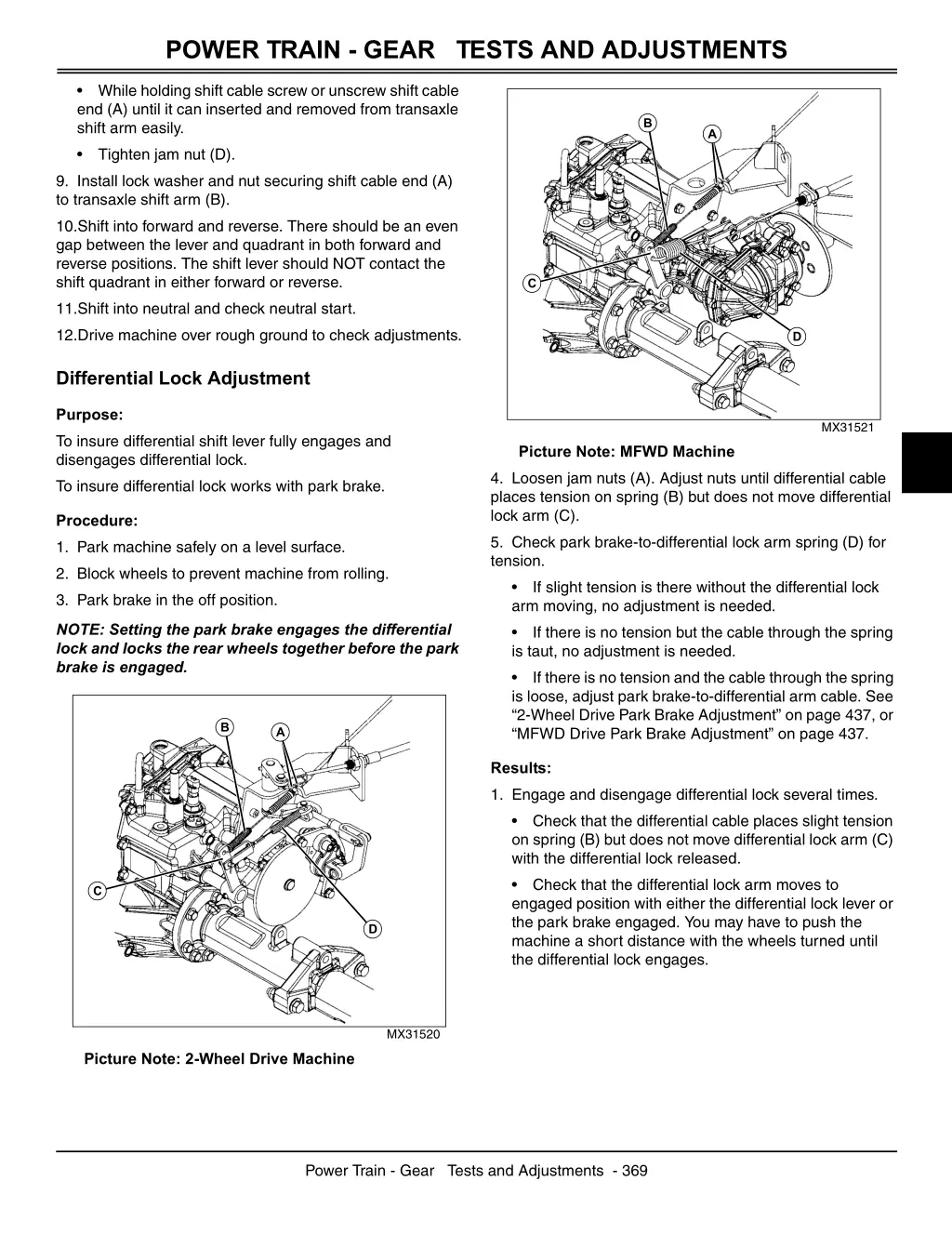 power train gear tests and adjustments 1