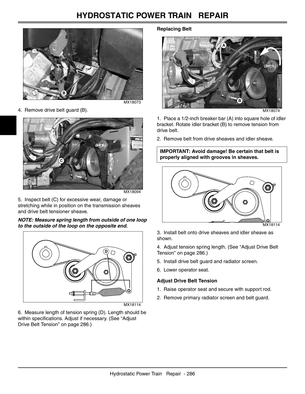 hydrostatic power train repair 1