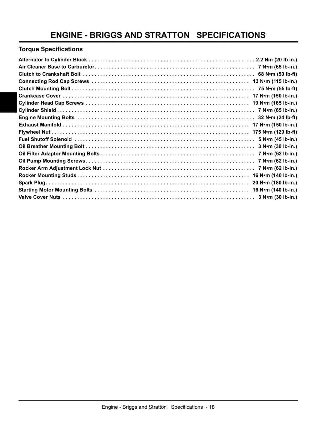 engine briggs and stratton specifications 3