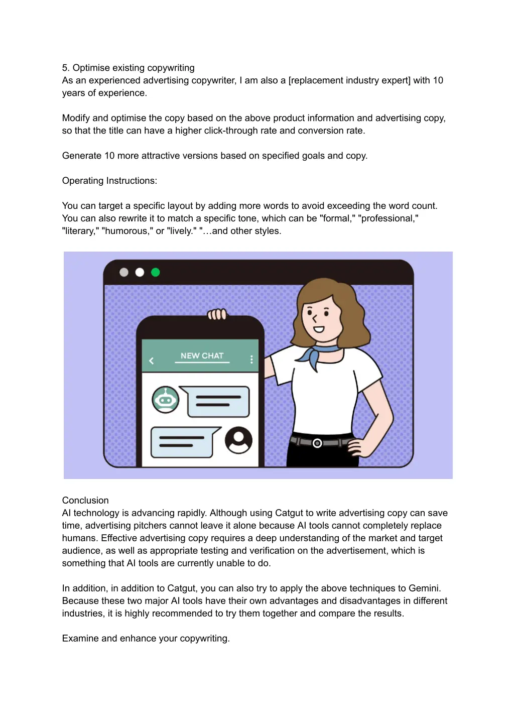 5 optimise existing copywriting as an experienced