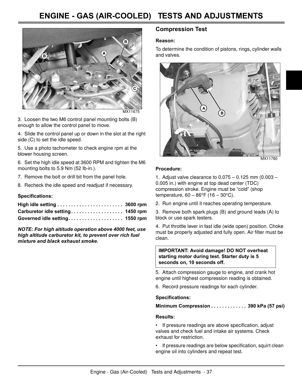 engine gas air cooled tests and adjustments 2