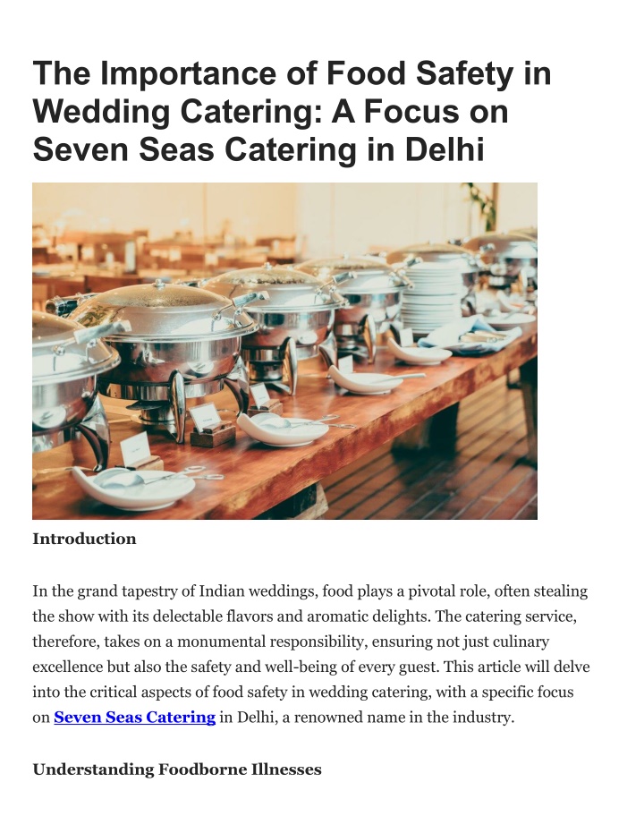 the importance of food safety in wedding catering