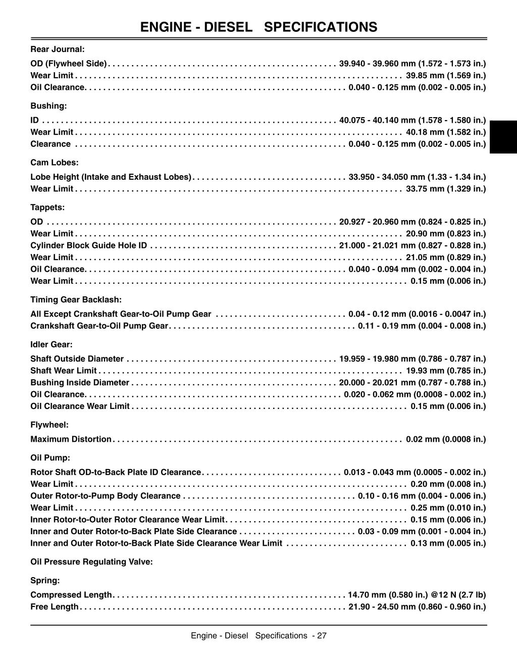 engine diesel specifications 4