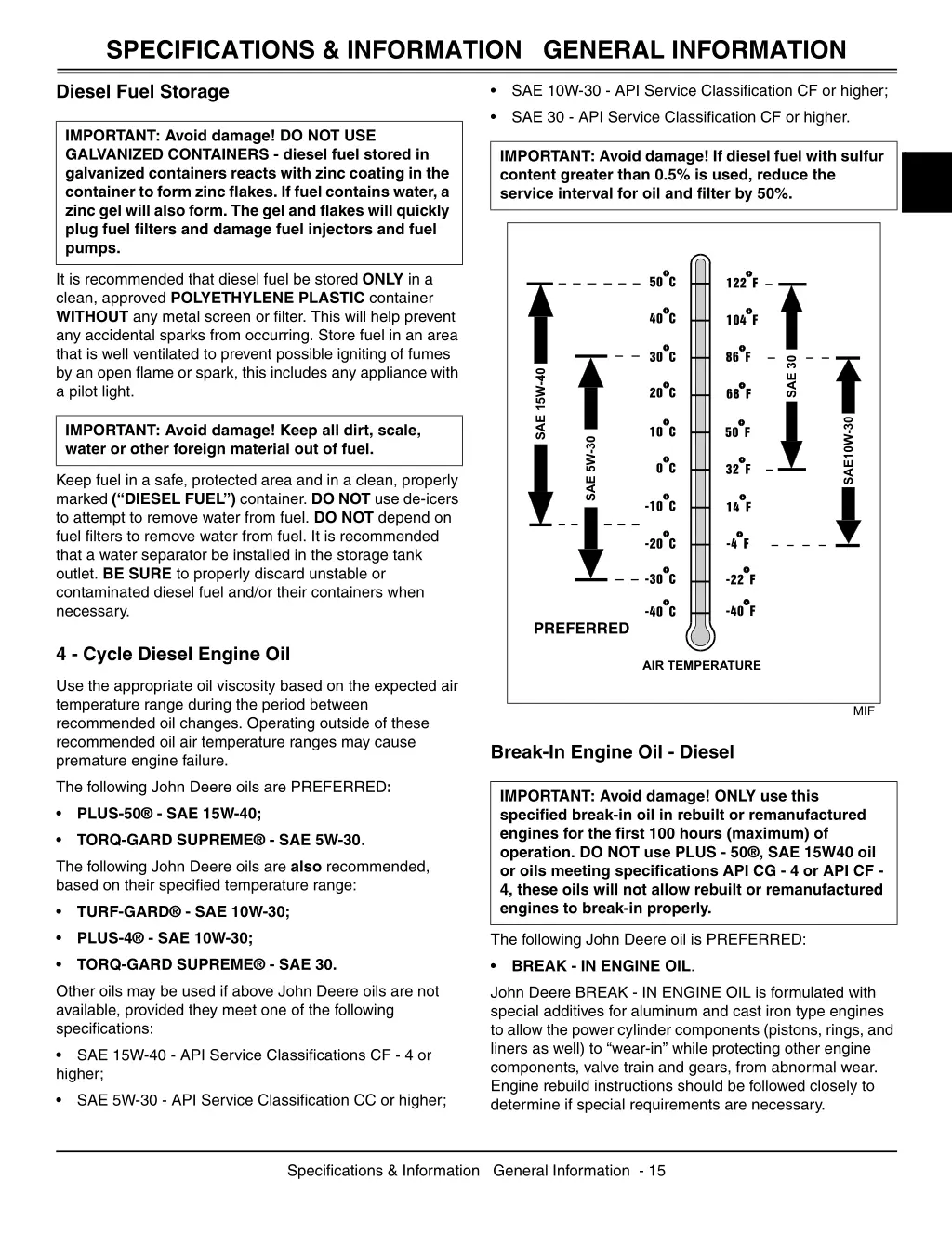 specifications information general information 1