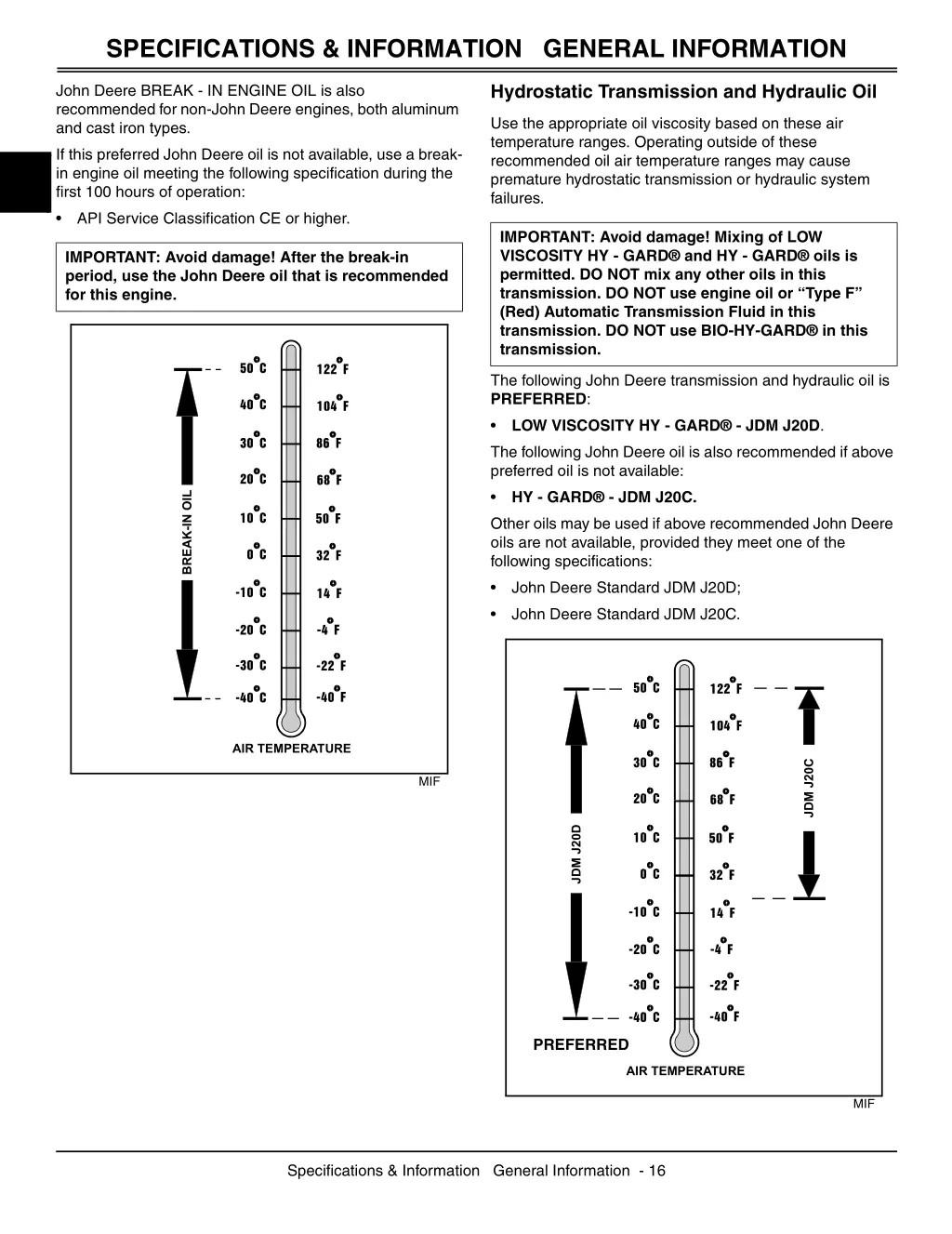 specifications information general information 2