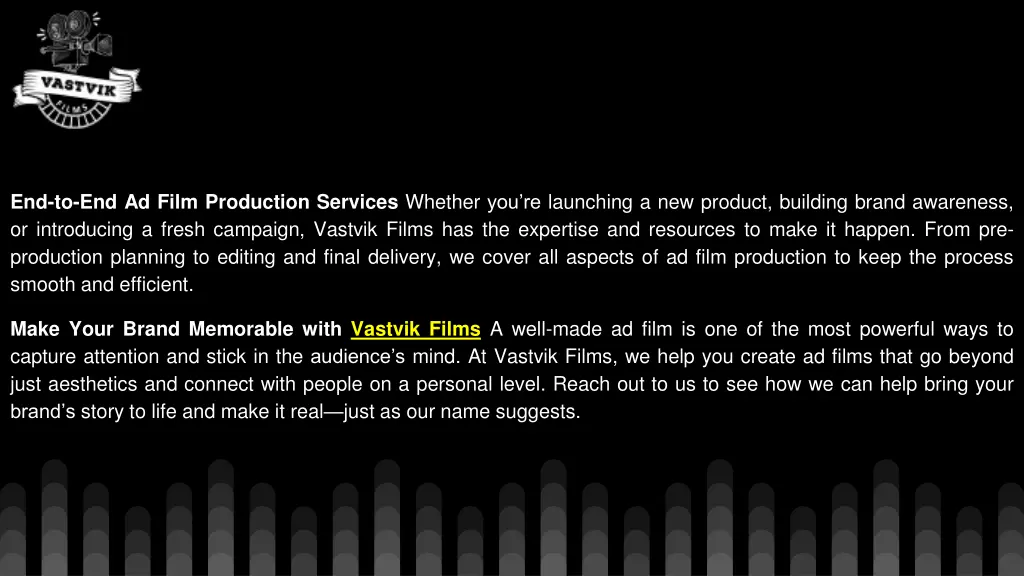 end to end ad film production services whether