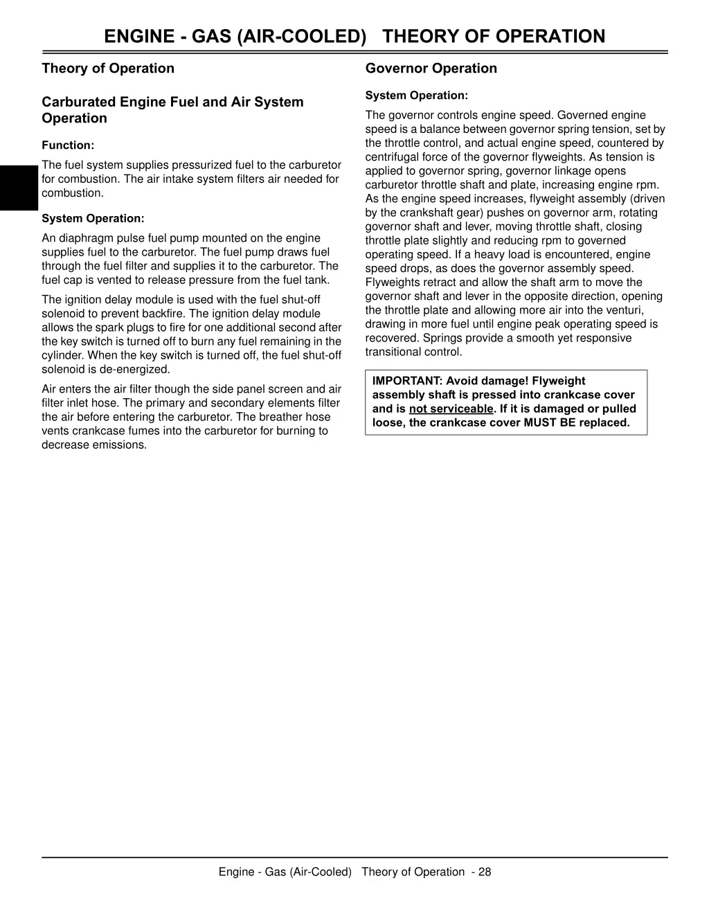 engine gas air cooled theory of operation