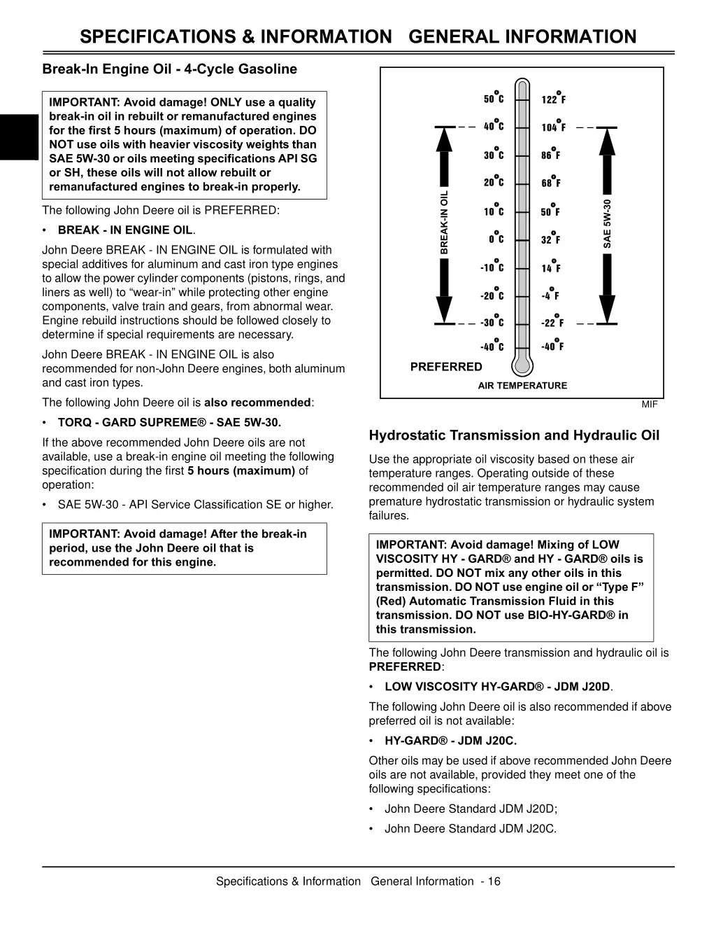 specifications information general information 2