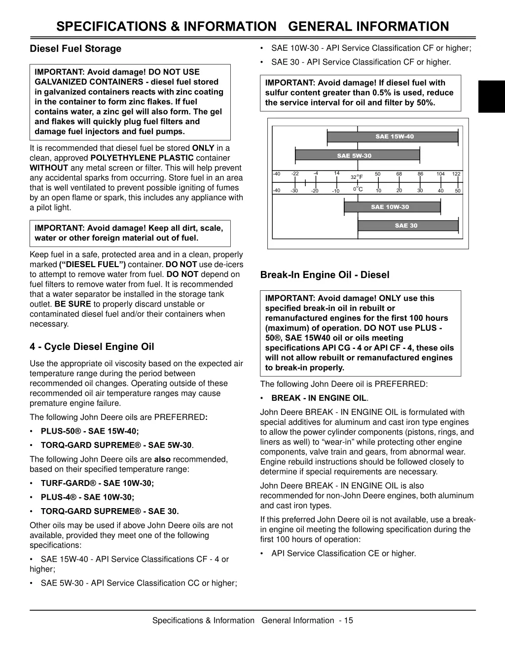 specifications information general information 1