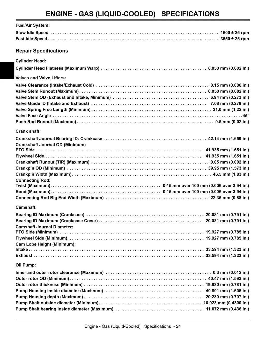 engine gas liquid cooled specifications 1