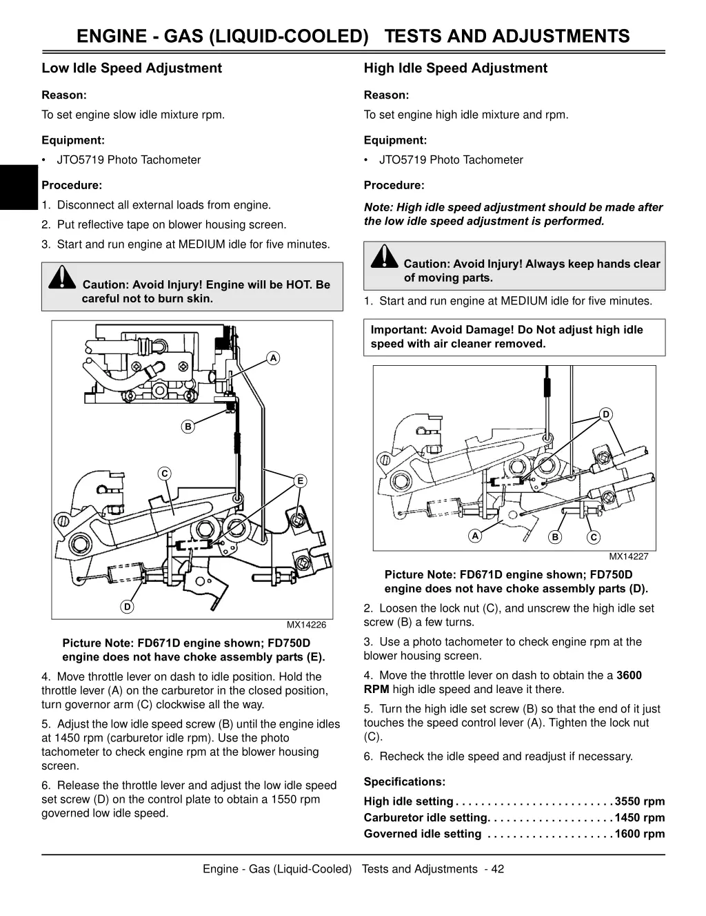 engine gas liquid cooled tests and adjustments 2