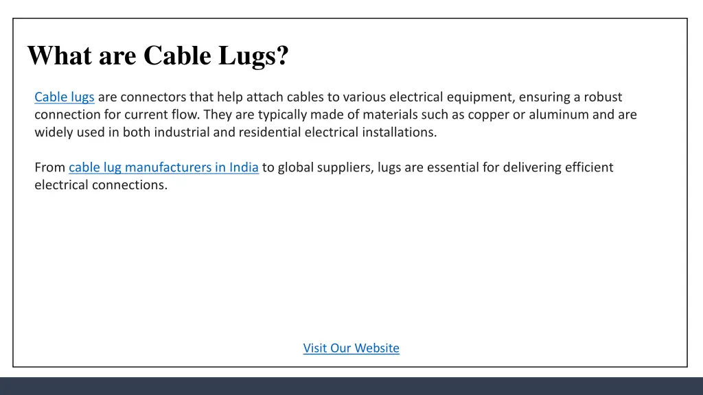 what are cable lugs