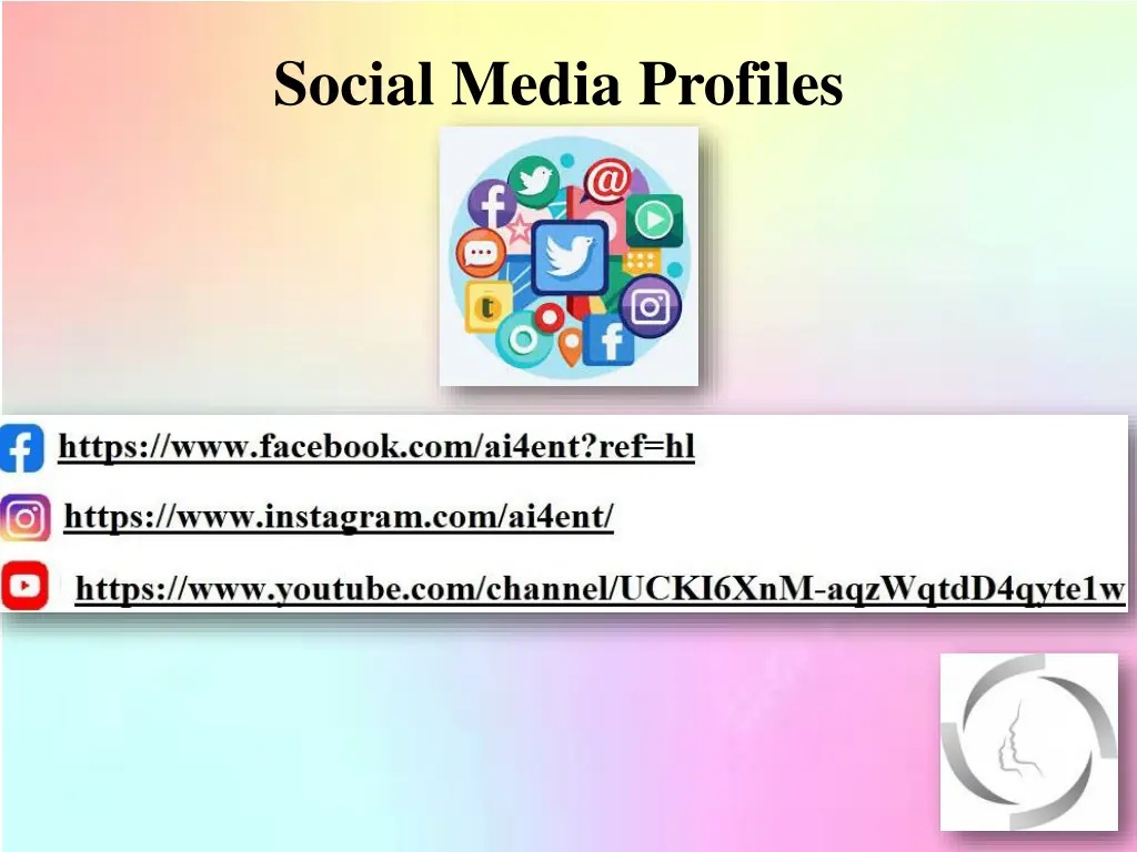 social media profiles