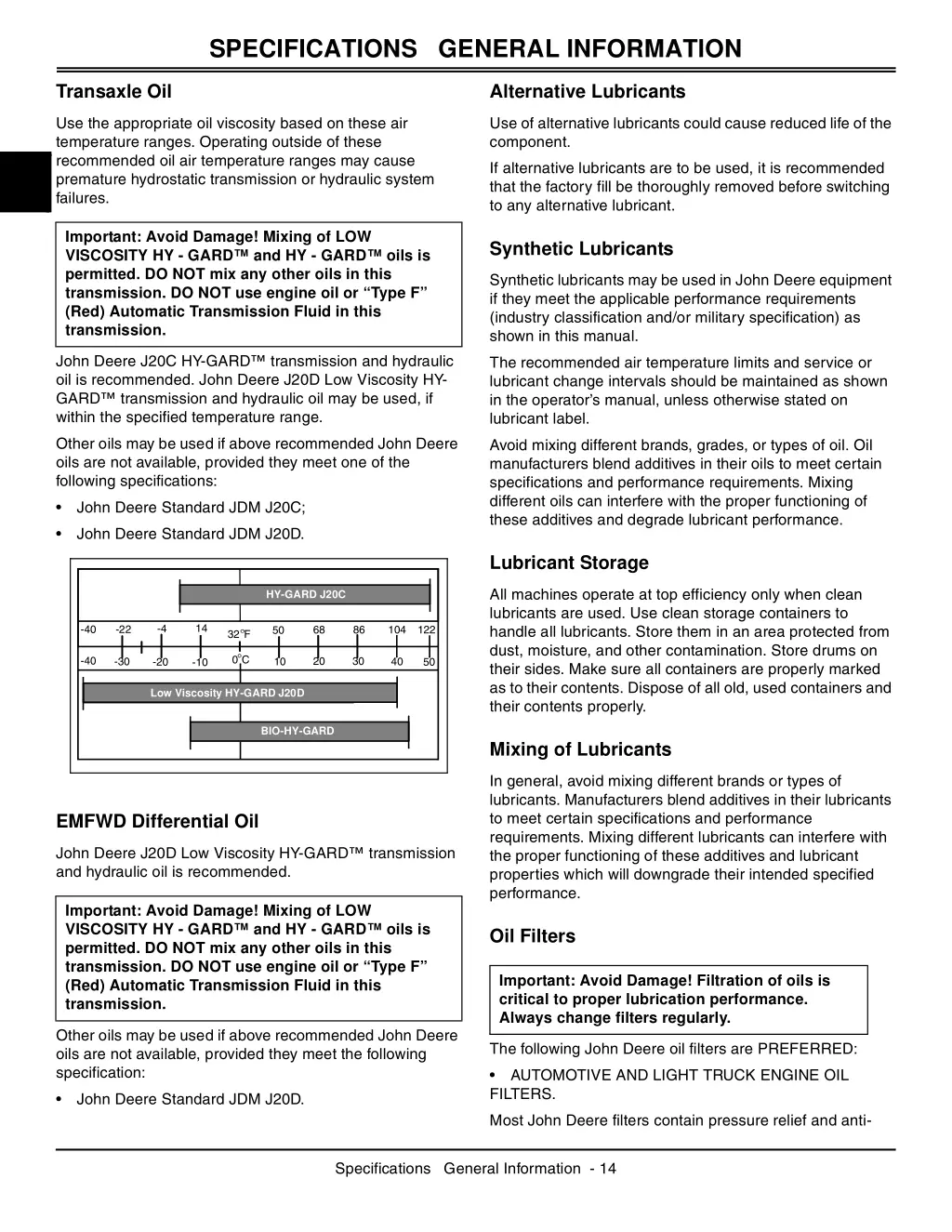 specifications general information 2