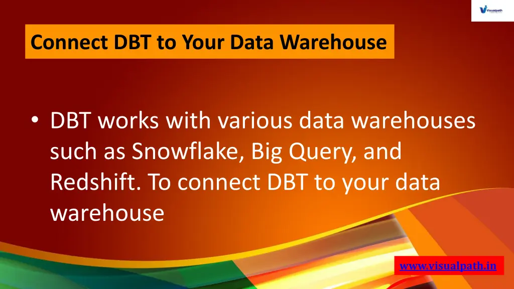 connect dbt to your data warehouse