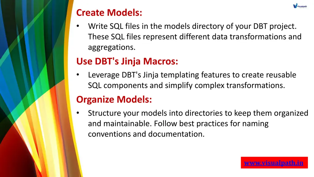 create models write sql files in the models