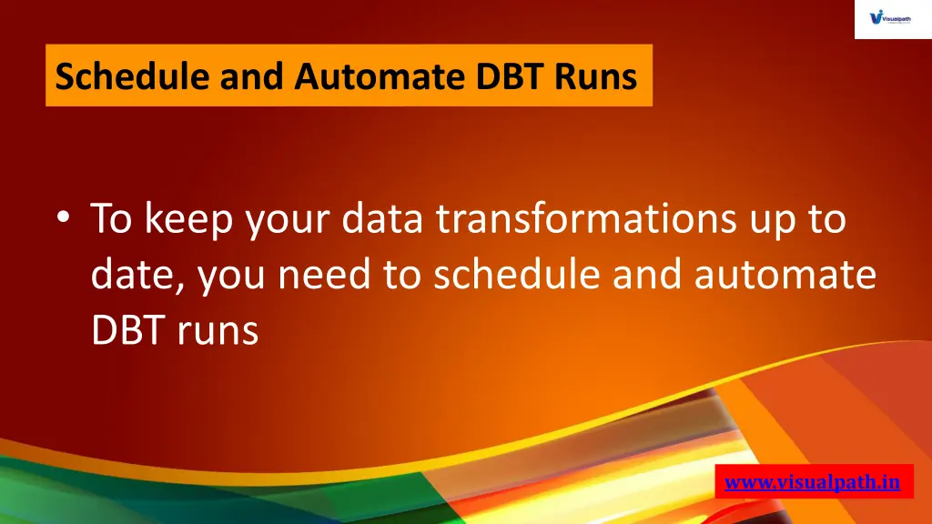 schedule and automate dbt runs