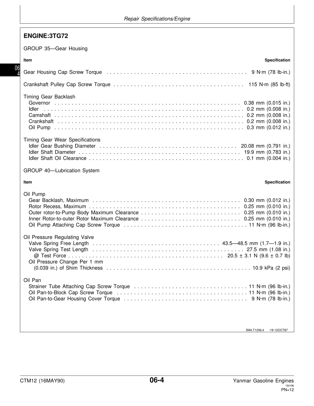 repair specifications engine 2