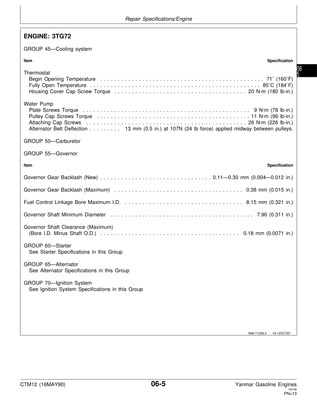 repair specifications engine 3