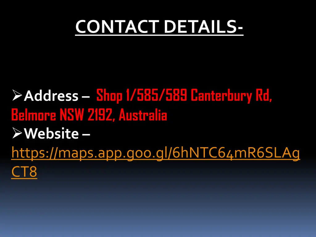 contact details