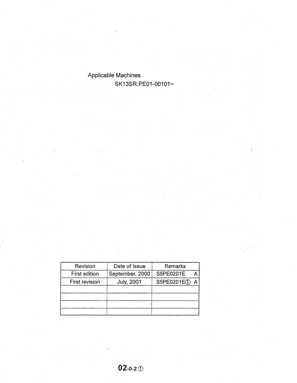 applicable machines sk13sr pe01 00101 1