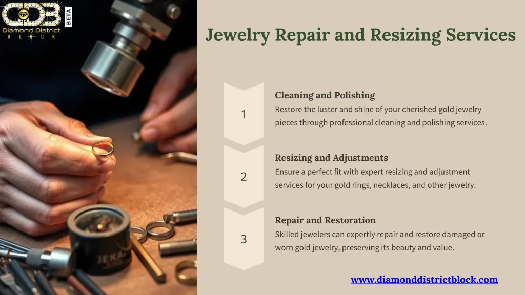 jewelry repair and resizing services