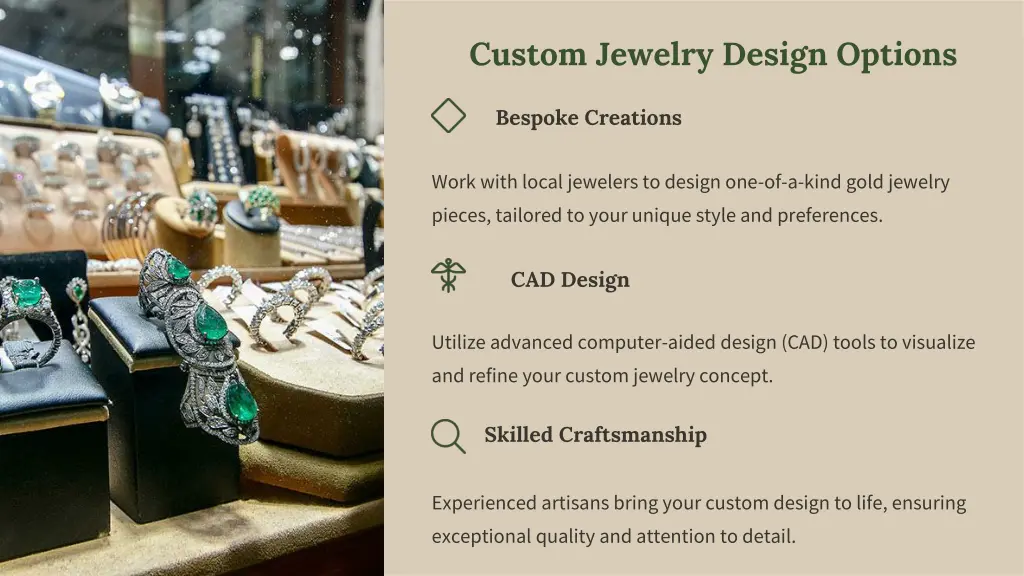 custom jewelry design options