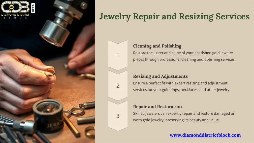 jewelry repair and resizing services