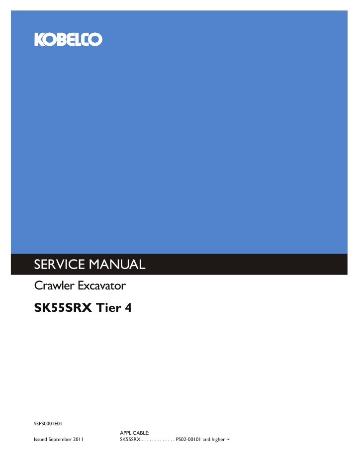 service manual crawler excavator